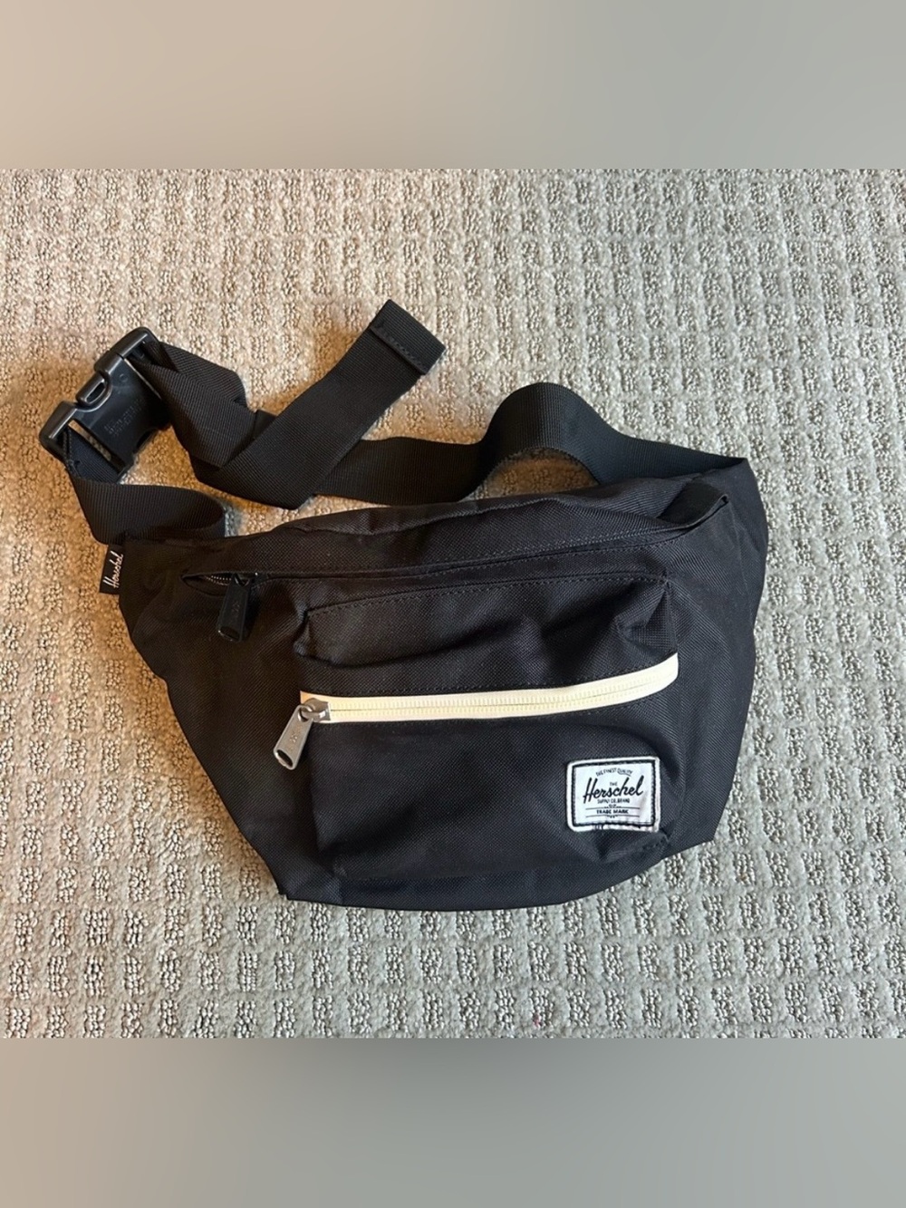 Herschel Supply Company Black Belt Bag with White Accent